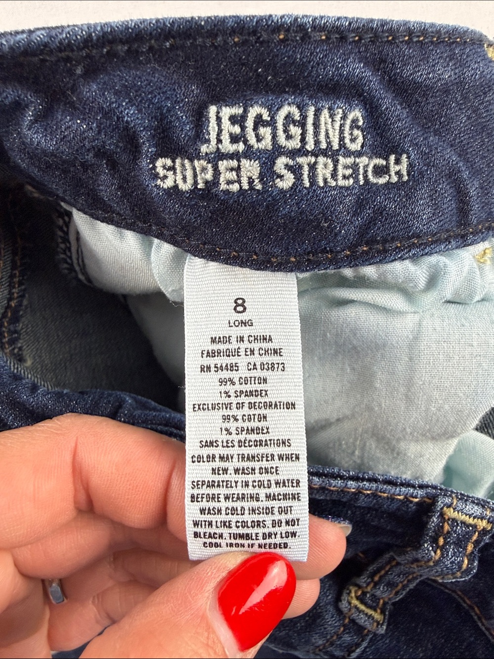 American Eagle Super Stretch Skinny Jeggings Women's Size 8 Long Low Rise - Picture 8 of 10